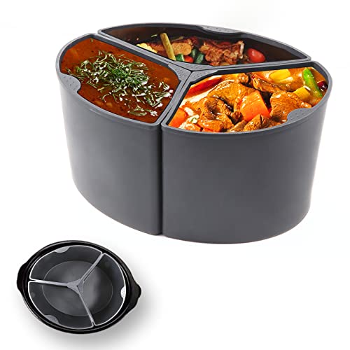 3-in-1 Silicone Slow Cooker Liners fit for 6-7 QT Crockpot, Silicone Slow Cooker Divider Liner, Reusable/BPA Free/Leakproof/Slow Cooker Accessories Cooking Liner for 6-7 Quart Pot