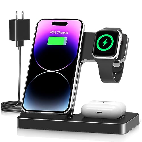 3 in 1 Wireless Charger Stand for iPhone, Apple Watch, and Airpods