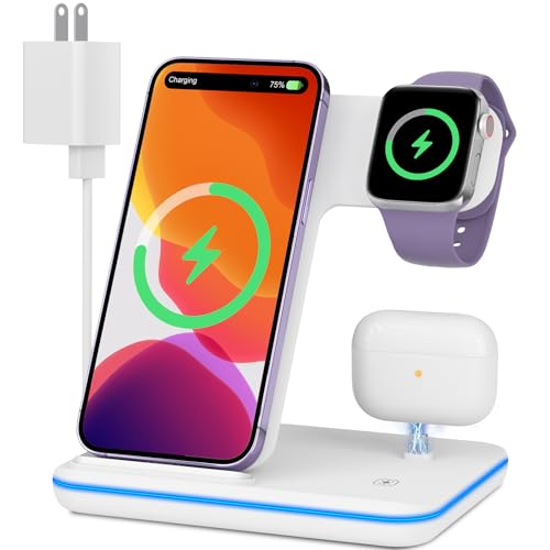 3 in 1 Wireless Charging Station for iPhone, Apple Watch, and Airpods
