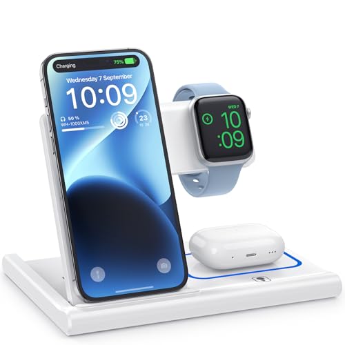 3 in 1 Wireless Charging Station - White
