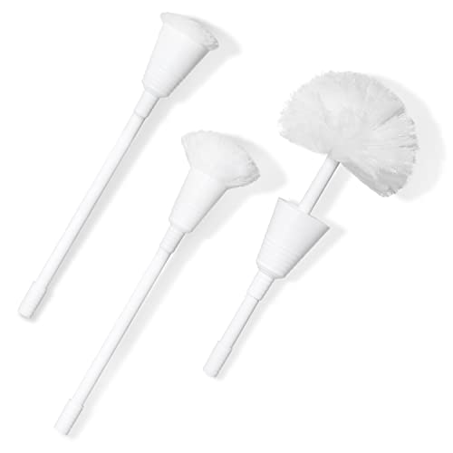 3-Pack Toilet Brush Set with 14" Handle | Scratch-Free Bowl Swab