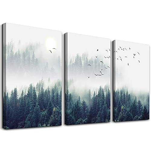 Forest Landscape Canvas Wall Art Set - 12"x16"x3 Panels