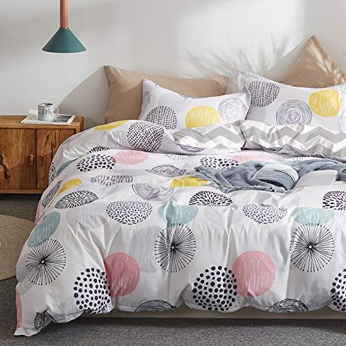 3 Piece King Duvet Cover Set with Colorful Dots