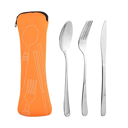3-Piece Portable Silverware Set for Travel and Outdoor Activities
