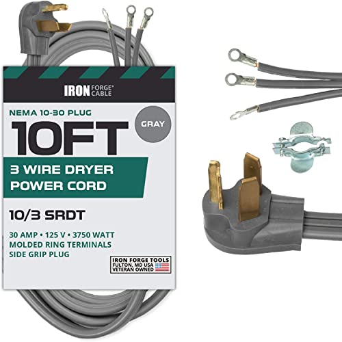 3 Prong Dryer Cord - 10 Ft Extension Power Cord