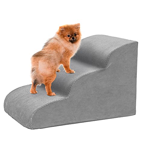 3-Tier High Density Foam Dog Stairs for Small Dogs
