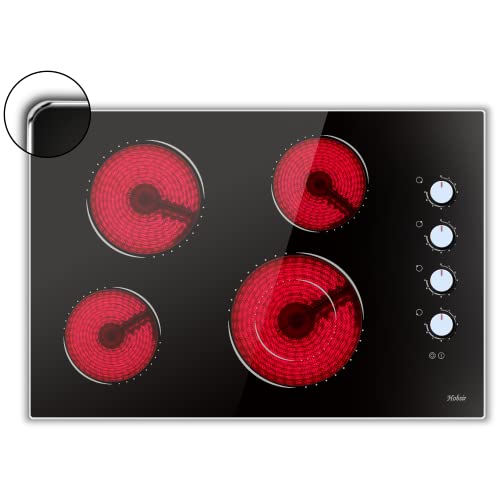 30-Inch Knob Control Electric Cooktop with Glass Protection Metal Frame