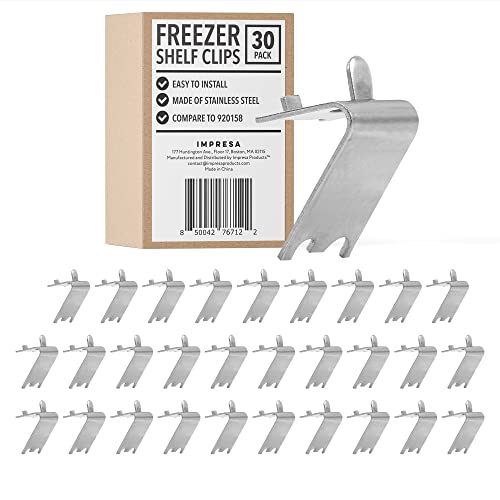 Stainless Steel Freezer Shelf Clips for Commercial Refrigerator - 30 Pack