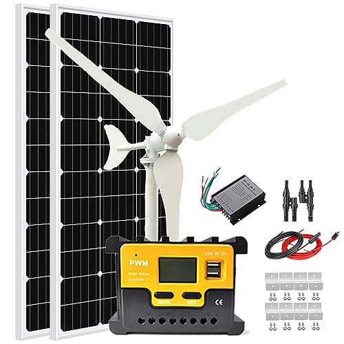 Giosolar 300W Solar Panel Wind Turbine Kit with Charge Controller