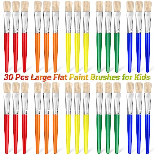 30Pcs Kids Paint Brushes Bulk Set