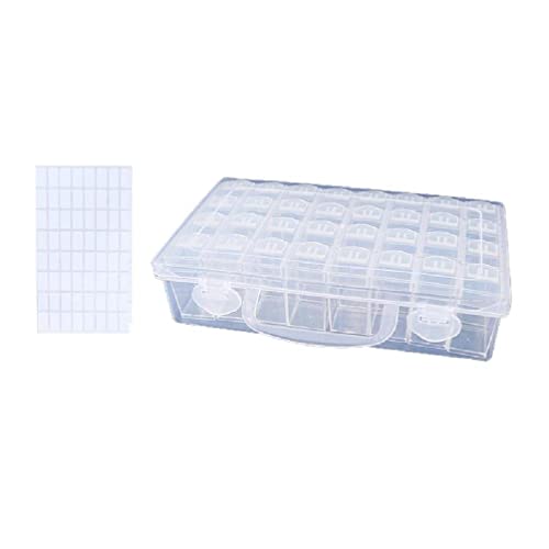 32/48/64 Grids Diamond Painting Storage Containers Box Set with Label Stickers rhinestone organizer case
