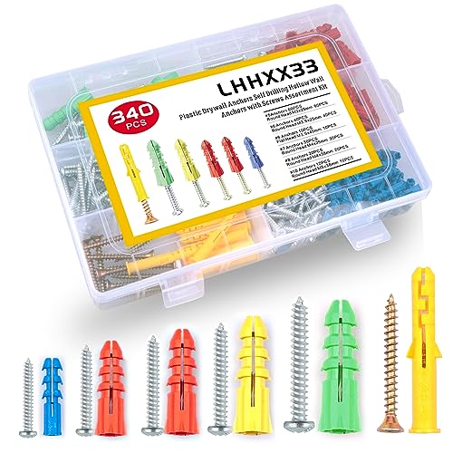 340-Piece Drywall Anchors and Screws Combo Pack