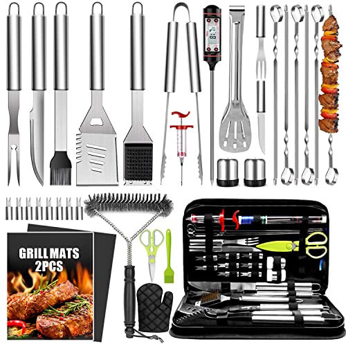 POLIGO 5PCS BBQ Grill Accessories for Outdoor Grill Set Stainless Steel  Camping BBQ Tools Grilling Tools Set for Christmas Dads Birthday Presents