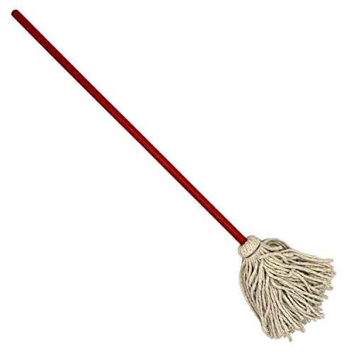 36-inch Traditional Red and White Cotton Yarn Mop