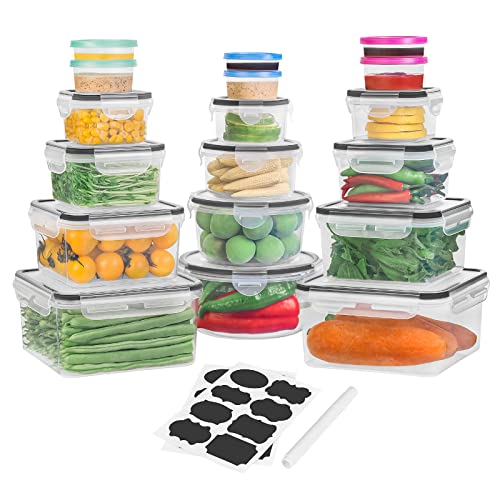 36 PCS Food Storage Containers with Airtight Lids and Labels