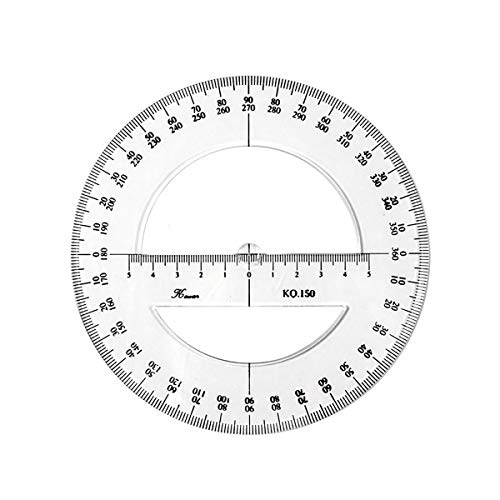 360 Degree Protractor Round Ruler Gauge Angular Drafting Tools Circle Protractor for School Education Office Classroom 9.8 Inch