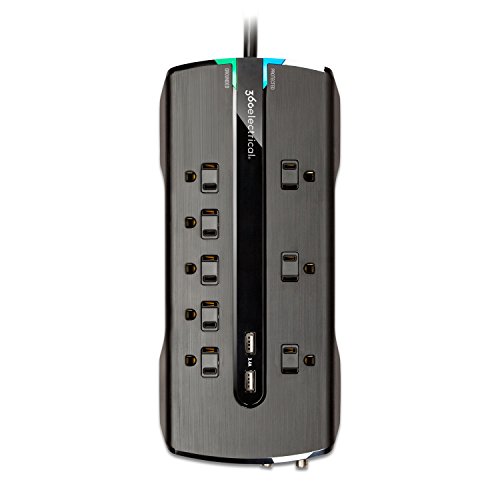 360 Electrical Surge Protector with 8 Outlets and USB Charging