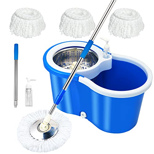 360° Spin Mop and Bucket Set with Microfiber Mop Refills