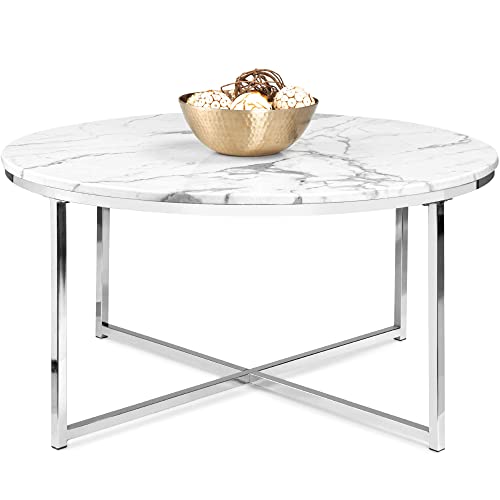 36in Faux Marble Accent Table