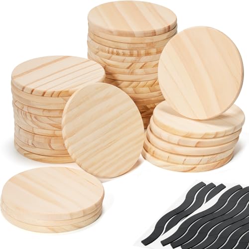16 Pieces Unfinished Wood Coasters, 4 Inch Square Acacia Wooden Coasters  for Crafts with Non-Slip Silicon Dots for DIY Stained Painting Wood  Engraving