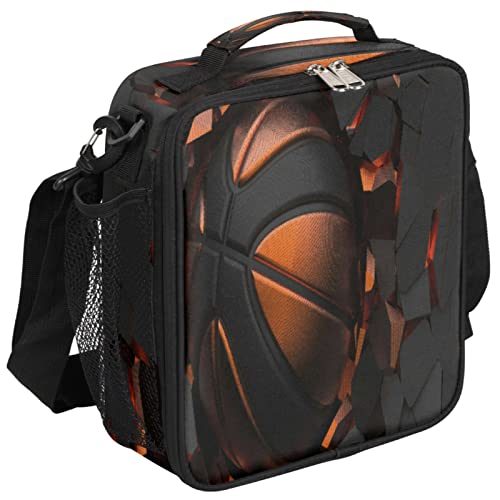 Pardick 3D Basketball Insulated Lunch Bag with Adjustable Strap