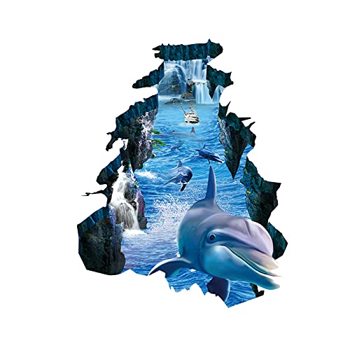 Underwater 3D Dolphin & Tropical Fish Wall Stickers by DILIBRA