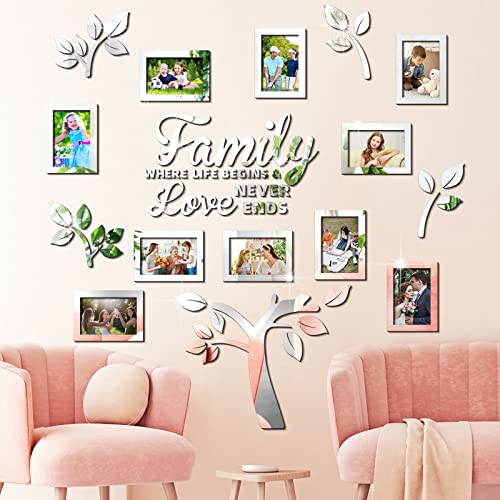 3D DIY Mirror Sticker Family Tree Wall Decal