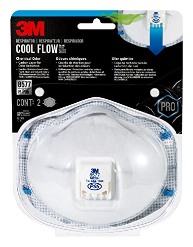 3M Chemical Odor Cool Flow Valved Respirator, 2-Pack