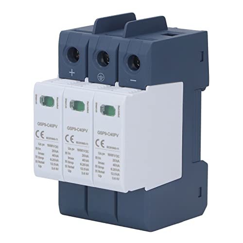 3P DC Photovoltaic Surge Protector, Remote Alarm Terminal SPD Surge Protective Device Dual Thermal Circuit Breaker 1000V for Power Line Systems