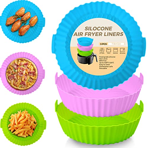 3Pcs Air Fryer Silicone Liners