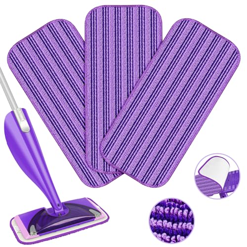 SEVENMAX Reusable Microfiber Mop Pads for Swiffer WetJet - Purple