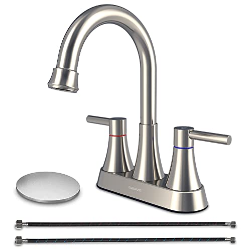 4 inch 2-Handle Centerset Faucet with Pop Up Drain
