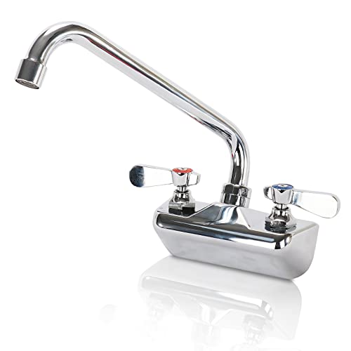 4 Inch Center Commercial Sink Faucet Wall Mount Kitchen Hand Sink Faucet