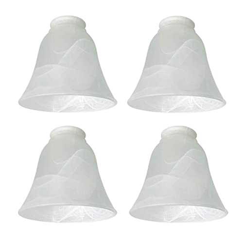Transitional Bell Shaped Glass Ceiling Fan Light Covers (Alabaster, 4-3/4'')