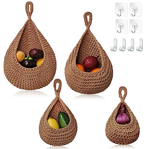 4 Pack Hanging Fruit Baskets for Kitchen