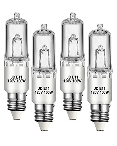 Jaenmsa 4-Pack 100W 120V Halogen Candelabra Bulbs