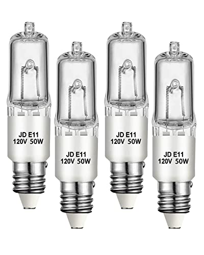Jaenmsa 4 Pack 50W Halogen E11 Bulbs, Dimmable Warm White for Lighting