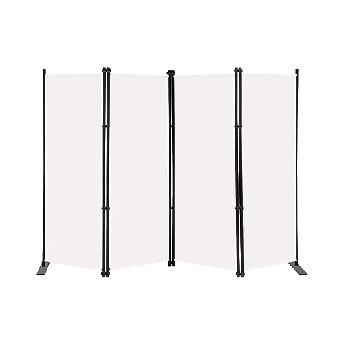 4 Panel Room Divider Screen 6Ft Tall Foldable Privacy Dividers Indoor Wall Partition Room Separator White