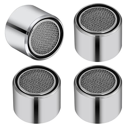 4 Pcs Bathroom Sink Filter Kitchen Faucet Aerator with Brass Shell 55/64 inch Aerator For Sink Faucet Female Thread Sink Aerator Faucet Filter with Gasket for Bathroom