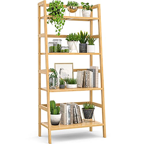 4-Tier Bamboo Ladder Shelf