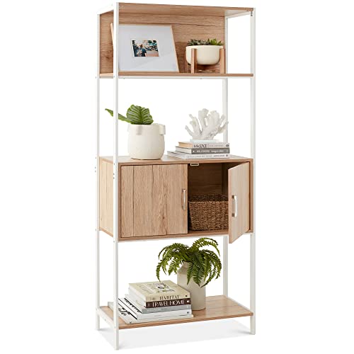 4-Tier Wood Storage Cabinet with Enclosed Storage
