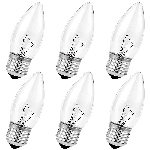 40W Incandescent Chandelier Bulbs - 6 Pack
