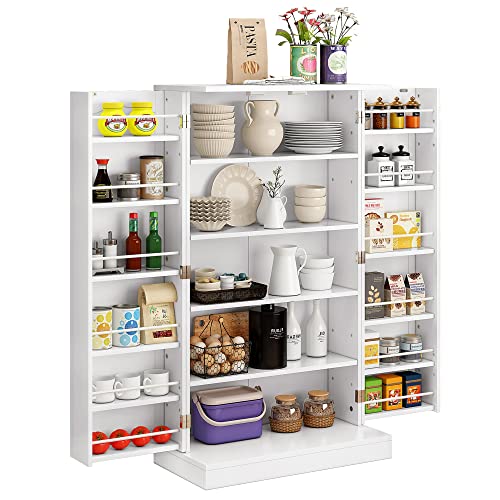 41" Kitchen Storage Cabinet, Pantry Cabinet with Doors and Adjustable Shelves