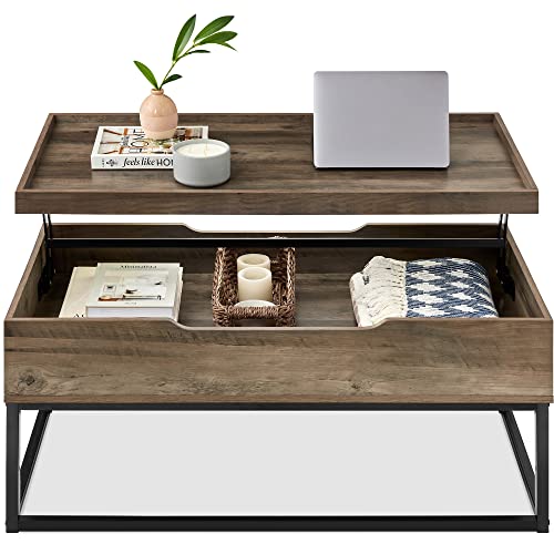44in Lift Top Coffee Table with Hidden Storage - Gray Oak