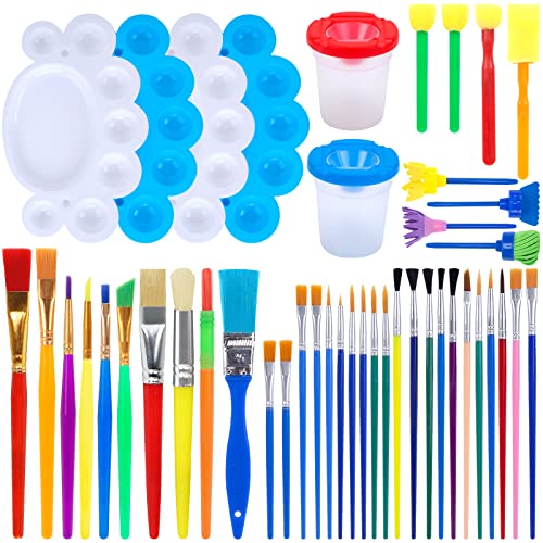 45PCS Kids All Purpose Paint Supplies - BigOtters Painting Brushes