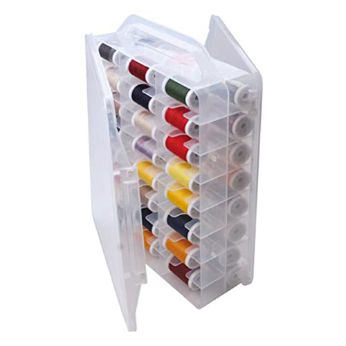 Double Sided Thread Box: Clear Plastic Sewing Organizer