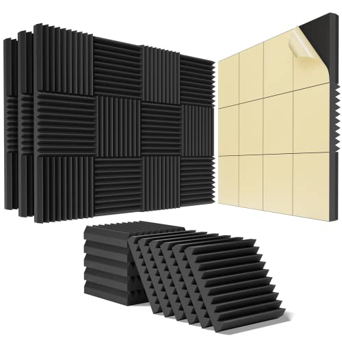 48 pack Acoustic Panels Self-Adhesive Sound Proof Foam Panels