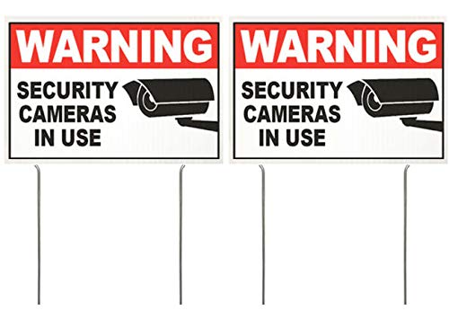 4LessCo Security Cameras in USE Yard Sign - 2 Pack