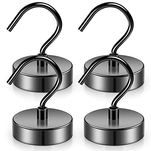 Neosmuk Magnetic Hooks, 25 lb+ Heavy Duty Earth Magnets with Hook for  Refrigerator, Extra Strong Cruise Hook for Hanging, Magnetic Hanger for  Cabins