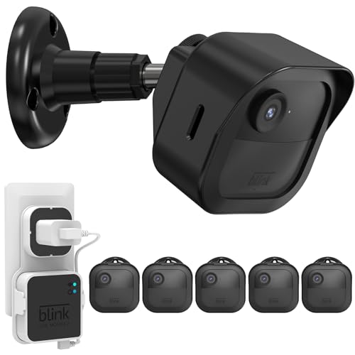 4th Gen Blink Outdoor Camera Mounts 5 PCS Black,Sonomo Weatherproof Protective Housing with Blink Sync Module 2 Outlet Mount for Blink Outdoor Security Camera System